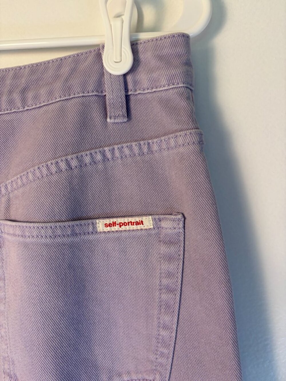 Self-Portrait Lilac Wide-Leg High Rise Denim Cargo Jeans - Picture 8 of 8